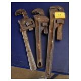 3 PIPE WRENCHES