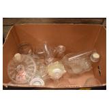 GLASSES, CANDLE HOLDERS, ETC