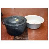 ENAMEL WARE BOWL, GRANITE WARE