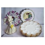 3 EGG PLATES, ANGEL, PLATES