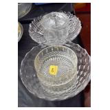 4 GLASS BOWLS, CANDY DISH