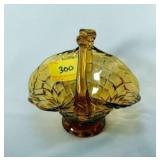 AMBER GLASS BASKET