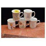 5 PRECIOUS MOMENTS COFFEE CUPS