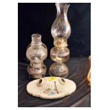 LIGHT FIXTURE, 2 OIL LAMPS