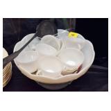 MILK GLASS PUNCH BOWL SET