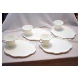 8 PC MILK GLASS SNACK SET