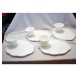 8 PC MILK GLASS SNACK SET