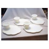 8 PC MILK GLASS SNACK SET