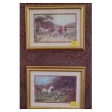 SET OF 4 HUNT PRINTS - FRAMED AND MATTED