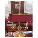 BRASS 3 WAY DESK LAMP - WORKS
