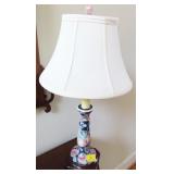 CERAMIC CANDLESTICK - ASIAN STYLE LAMP WITH SHADE