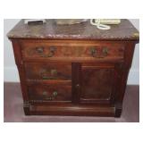 VICTORIAN MARBLE TOP - WALNUT COMODE