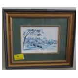 "BURTON-ON-THE-WATER - GLOUCESTERSHIRE" PRINT BY K