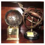 DESK TOP ARMILLARY AND GAZING BALL WITH STAND