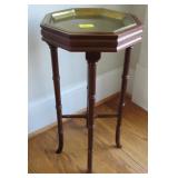 BAMBOO DESIGN PLANT STAND WITH BRASS PAN