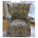 BARREL BACK UPHOLSTERED ARM CHAIR
