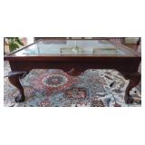 CHIPPENDALE STYLE - BEVELED GLASS TOP COCKTAIL TAB