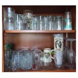 BARWARE:  SHOT GLASSES, HIGH BALL GLASSES, FLASK,