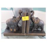 PAIR COMPOSITE ELEPHANT BOOKENDS
