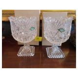 7.25" SHANNON CRYSTAL VASES - 2 TIMES BID