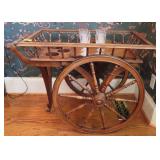 ADULT BEVERAGE SERVING CART WITH 6 CRYSTAL WINE GL