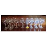 18 CRYSTAL STEMWARE GLASSES: WATER AND WINE