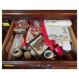 SILVERPLATE SERVING PIECES, CANDLES, DINING