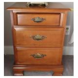 SUMTER CABINET CO. 3 DRAWER MAPLE NIGHT STAND