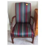 STRAIGHT LEG CHIPPENDALE STYLE OPEN ARM CHAIR