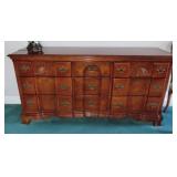 9 DRAWER MAHOGANY DRESSER - SHELL PATTERN
