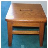 OAK STEP STOOL - 12" X 12" X 12"