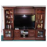 ENTERTAINMENT CABINET WITH BOOK SHELVES ON EITHER