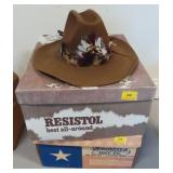 2 COWBOY HATS: 1 STETSON SIZE 7 1/4, RESISTOL
