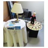 VINTAGE HOME STEREO, BOOM BOX, SIDE TABLE, LAMP,