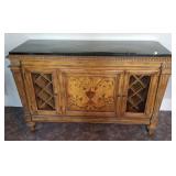 FRENCH COUNTRY MARBLE TOP WINE CABINET