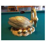 BRASS SWAN AND CYGNETS