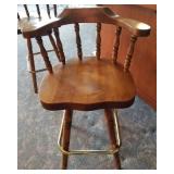 VINTAGE MAPLE SWIVEL BAR STOOLS 4 TIMES BID