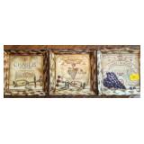 3 9 1/2" "WINE" CERAMIC PLATES BY RICHARD HENSON