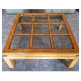 GLASS TOP COCKTAIL TABLE AND MATCHING END TABLE