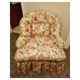 FLORAL UPHOLDERED BOUDOIR CHAIR