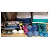 DUMBBELLS AND EXERCISE EQUIPMENT