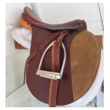 STUBBEN ENGLISH SADDLE WITH STIRRUPS AND LEATHERS