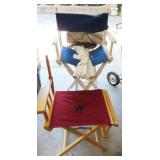 2 DIRECTORS CHAIRS AND STOOL
