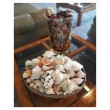 POTPOURRI BOWL AND BASKET OF SEA SHELLS