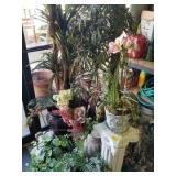 ARTIFICIAL PLANTS, FLOWER POTS, AND PEDESTAL