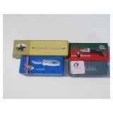 4 FOLDING POCKET KNIVES: 2 ROUGH RIDER, FROST "LIT