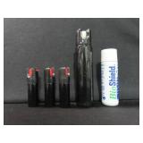 4 CANS OF PEPPER SPRAY, 1 CAN DECONTAMINATE