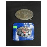 2 BELT BUCKLES:  U.S. ARMY AND WWII VETERAN