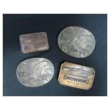 4 SPORTING BELT BUCKLES: WINCHESTER, BROWNING AND