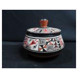 SOUTHWEST NATIVE AMERICAN POTTERY JAR W/LID